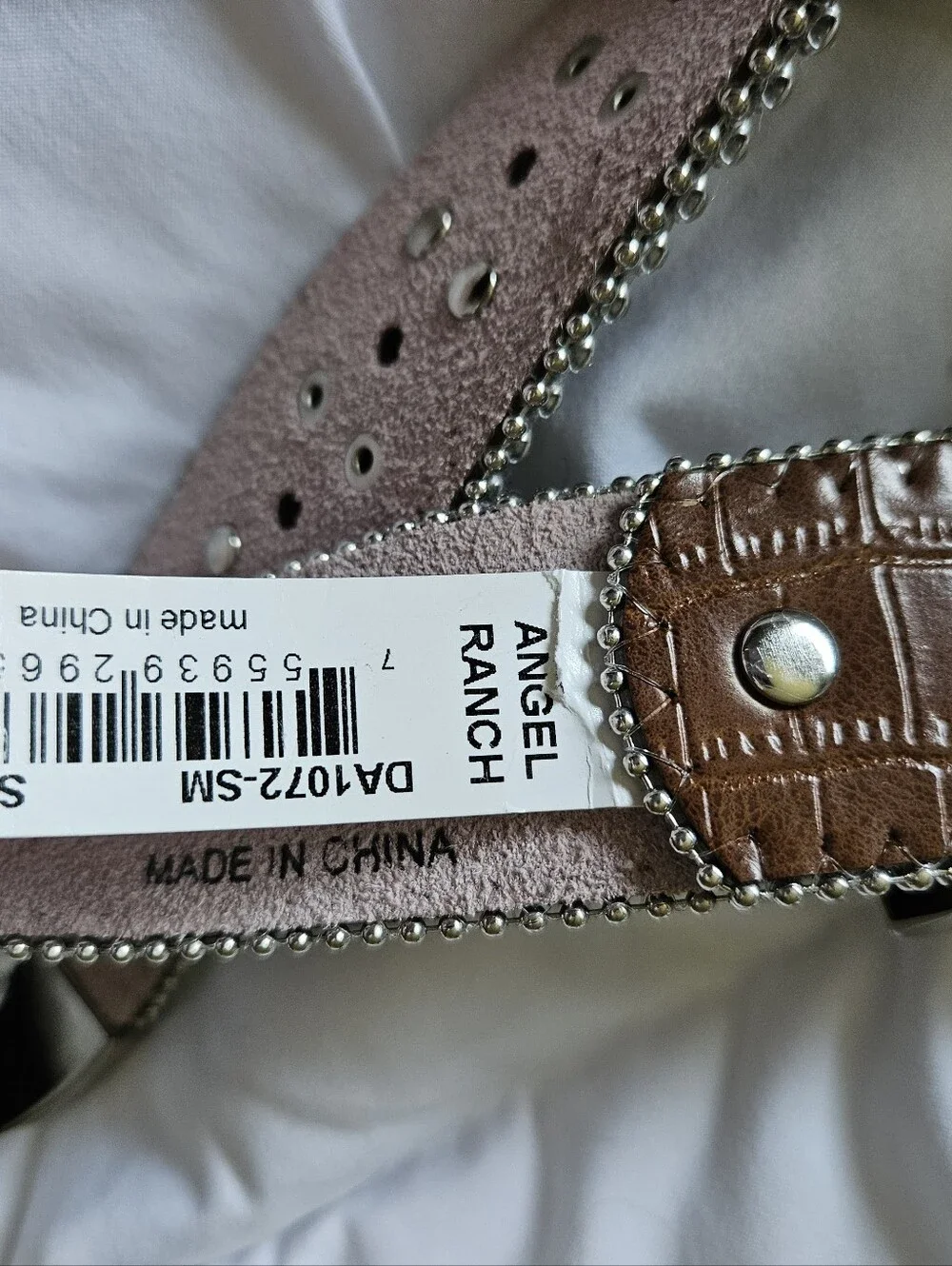 Boot Barn Angel Ranch Rhinestone Brown Western with Rhinestone Buckle